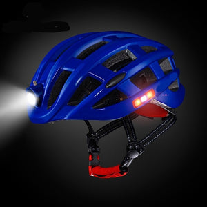 Helmet with LED Lights On All Sides  Blue