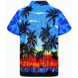Mens Short Sleeve Hawaiian Shirt Rear View