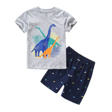 Load image into Gallery viewer, Toddler Boys 2 Piece Shorts Set With Dinosaur Designs in 6 Sizes
