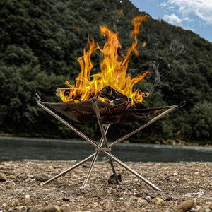 photo of fire burn pit with flames