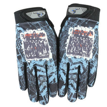 Load image into Gallery viewer, Pair of Blue Cycling Gloves Back view
