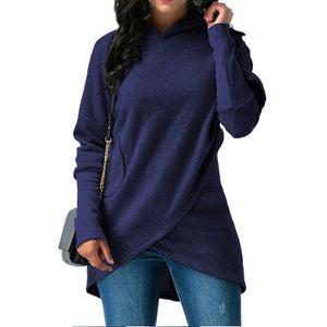 Navy Blue Draped Sweatshirt
