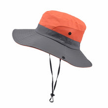Load image into Gallery viewer, Orange wide brim sun hat
