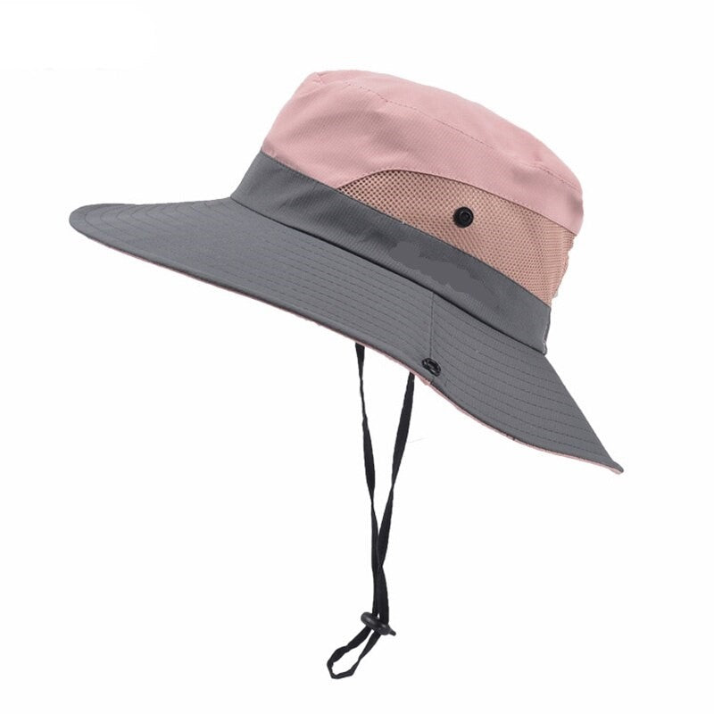 Pink wide brim sun hat