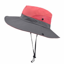 Load image into Gallery viewer, Red wide brim sun hat
