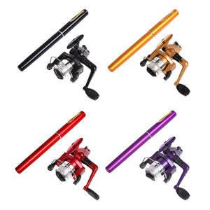 mini fishing rods and reels 4 colors