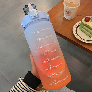 Gradient blue to orange 2L Travel Water Bottle