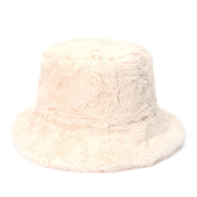 Load image into Gallery viewer, Faux Fur Bucket Hats With Brim Leopard Print or 4 Solid Colors
