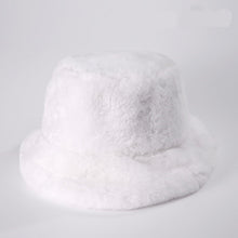 Load image into Gallery viewer, Faux Fur Bucket Hats With Brim Leopard Print or 4 Solid Colors
