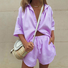 Load image into Gallery viewer, Purple Womens 2Piece Pajama Loungewear Set
