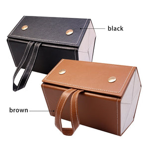 Folding Sunglass Organizer 2-6 Lined Compartments 2-Snap Close, Handle