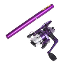 Load image into Gallery viewer, MiniTelescopic Rod and Spinning Reel purple
