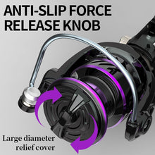 Load image into Gallery viewer, closeup of anti-slip force release knob on LINNHUE Spinning Reel &quot;HP&quot; 2023
