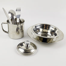 Load image into Gallery viewer, 9 Piece Stainless Steel Camping Tableware
