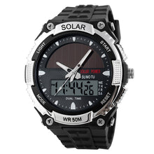 Load image into Gallery viewer, Mens Solar Sports Watch Silver Accents
