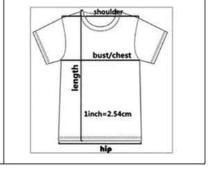 Measurement diagram for womens tee shirt
