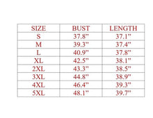 Load image into Gallery viewer, Size Chart Women Casual Loose Knee Length Top
