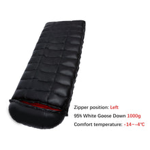 Load image into Gallery viewer, Black 95% Goose Down Waterproof Sleeping Bag Left Zipper

