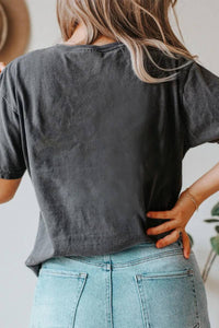 Woman T-Shirt Mineral Wash Black Bick View