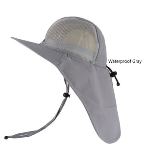 Bucket Hat With Neck Flap, Wide Brim, Mesh Inserts, uV Resistant