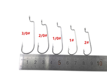 Load image into Gallery viewer, 5 Jig Hooks shown Vertical with Ruler
