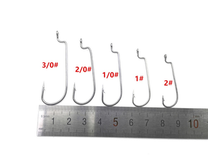 5 Jig Hooks shown Vertical with Ruler