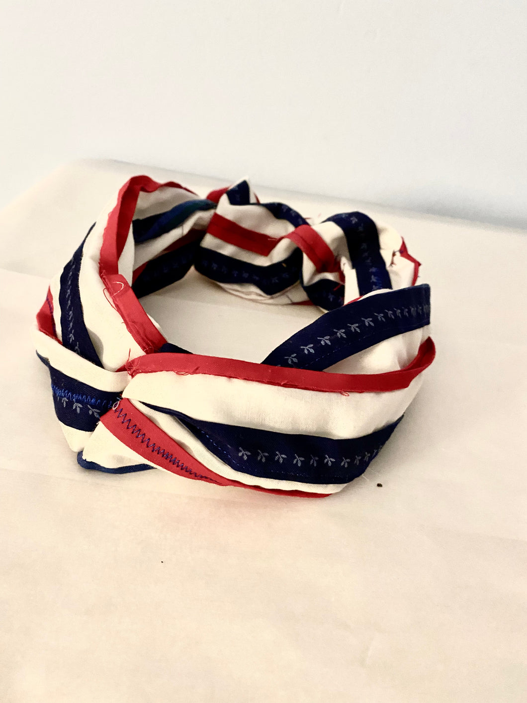 Red White And Blue Turban Style Headband **Made in USA**
