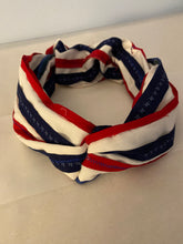 Load image into Gallery viewer, Red White And Blue Turban Style Headband **Made in USA**
