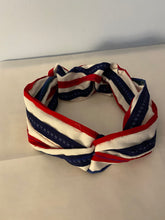 Load image into Gallery viewer, Red White And Blue Turban Style Headband **Made in USA**
