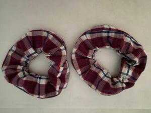 Red and White Plaid Scrunchies Made in USA