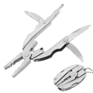 Mini Multi-Function Folding Pliers Key Chain Hoop With Carry Bag