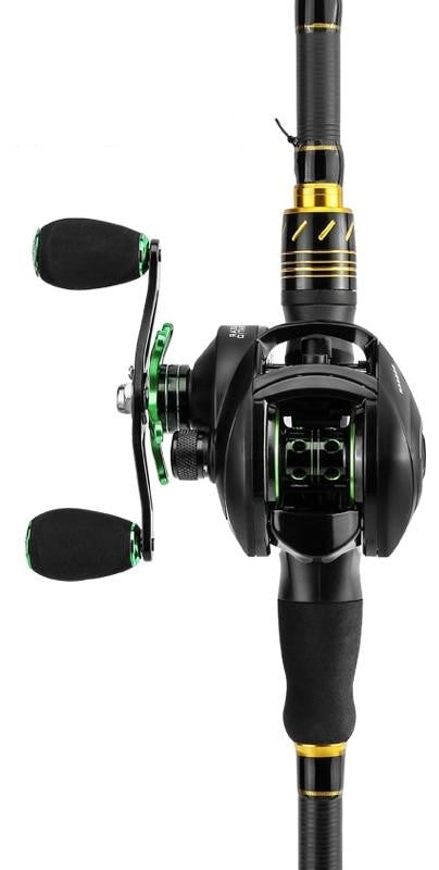 High Speed Baitcast Reel 24-position linearity, ceramic Guide & Spool mounted on left side of  a rod