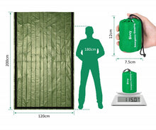 Load image into Gallery viewer, Mylar Standby Sleeping Illustration of  Sleeping Bag, Carry Bag, Green
